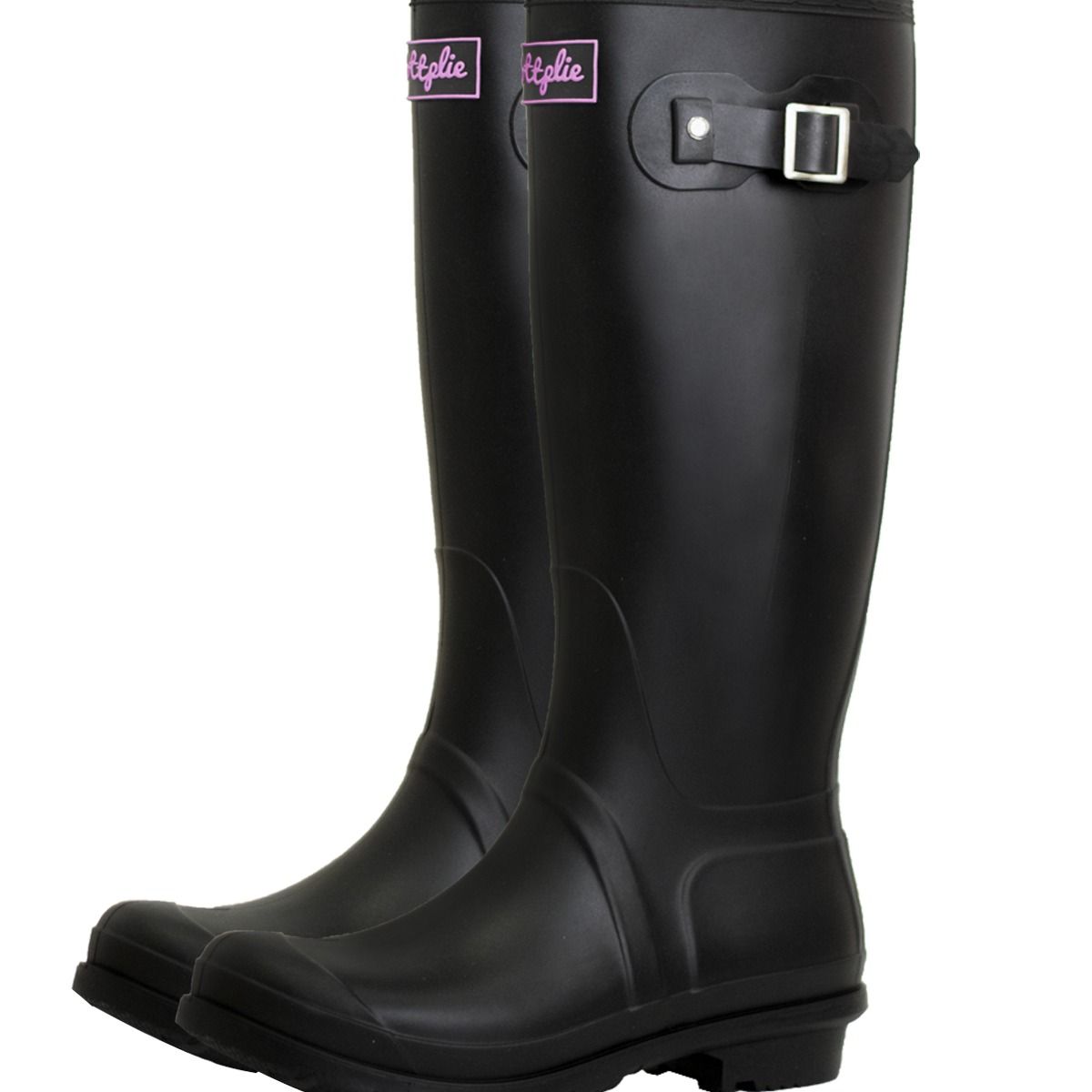 BOTTPLIE - Botas Lluvia Altas Mujer Wellington - Negro Purpure Matte