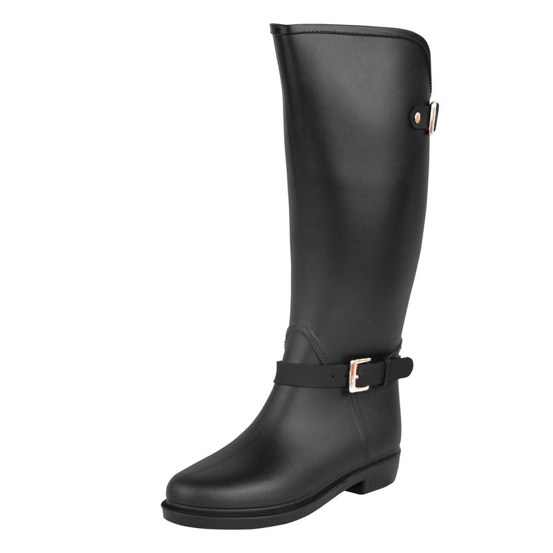 BOTTPLIE - Botas Lluvia Impermeable Mujer Eternity Twin Buckle -  Negro