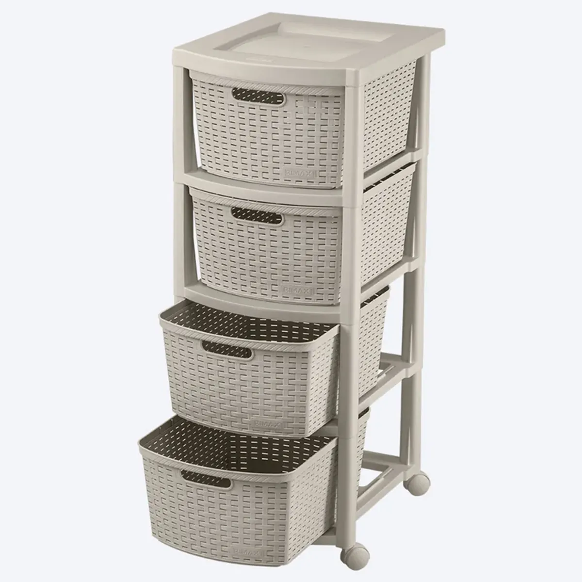 RIMAX - Cajonero Apariencia Rattan Rimax 4 Gavetas Altas Taupe 9836_.