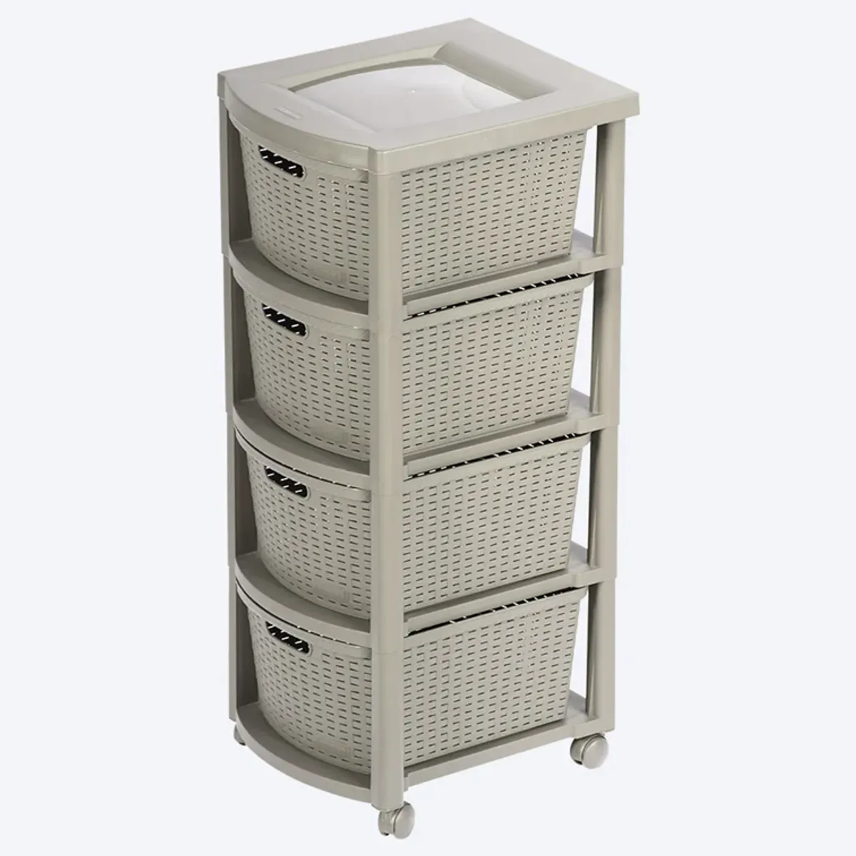 RIMAX - Cajonero Apariencia Rattan Rimax 4 Gavetas Altas Taupe 9836_.