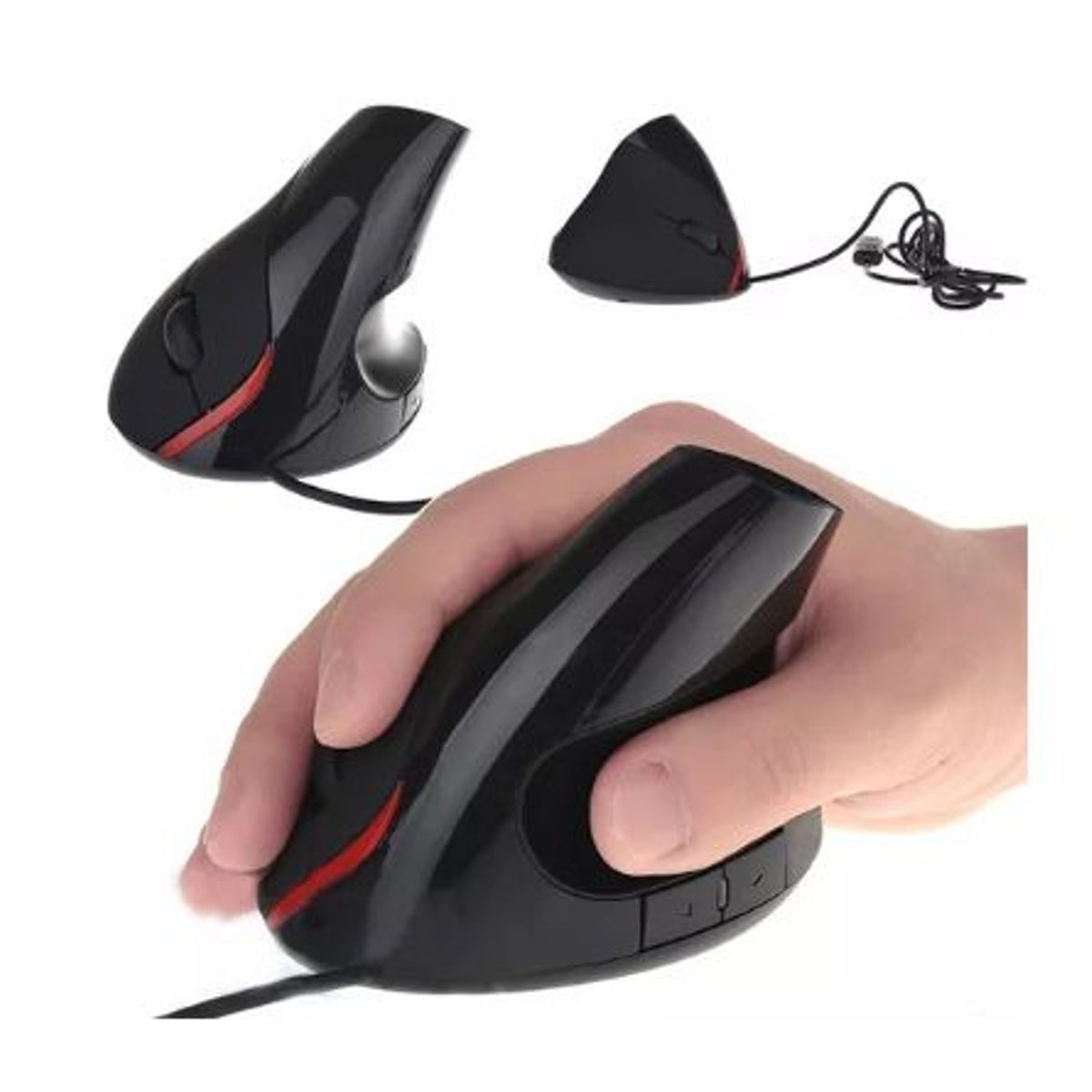 SHENGSHOU - Mouse Vertical Ergonómico Cable Usb 5 Botones Óptico Comodo