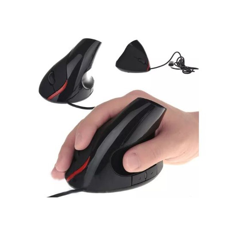 SHENGSHOU - Mouse Vertical Ergonómico Cable Usb 5 Botones Óptico Comodo