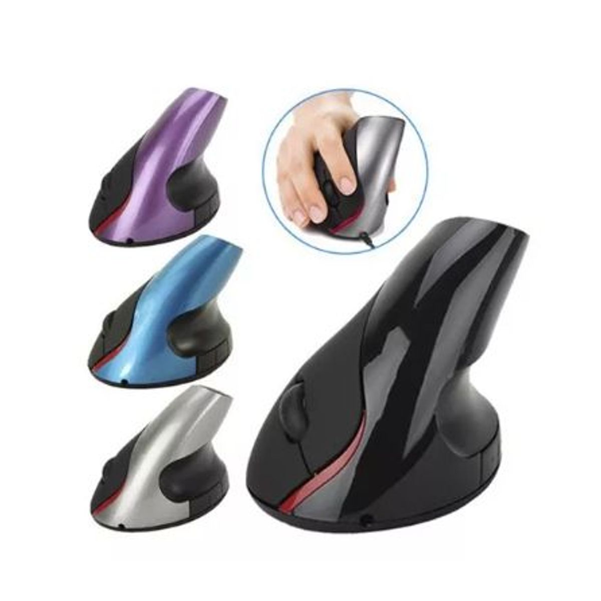 SHENGSHOU - Mouse Vertical Ergonómico Cable Usb 5 Botones Óptico Comodo