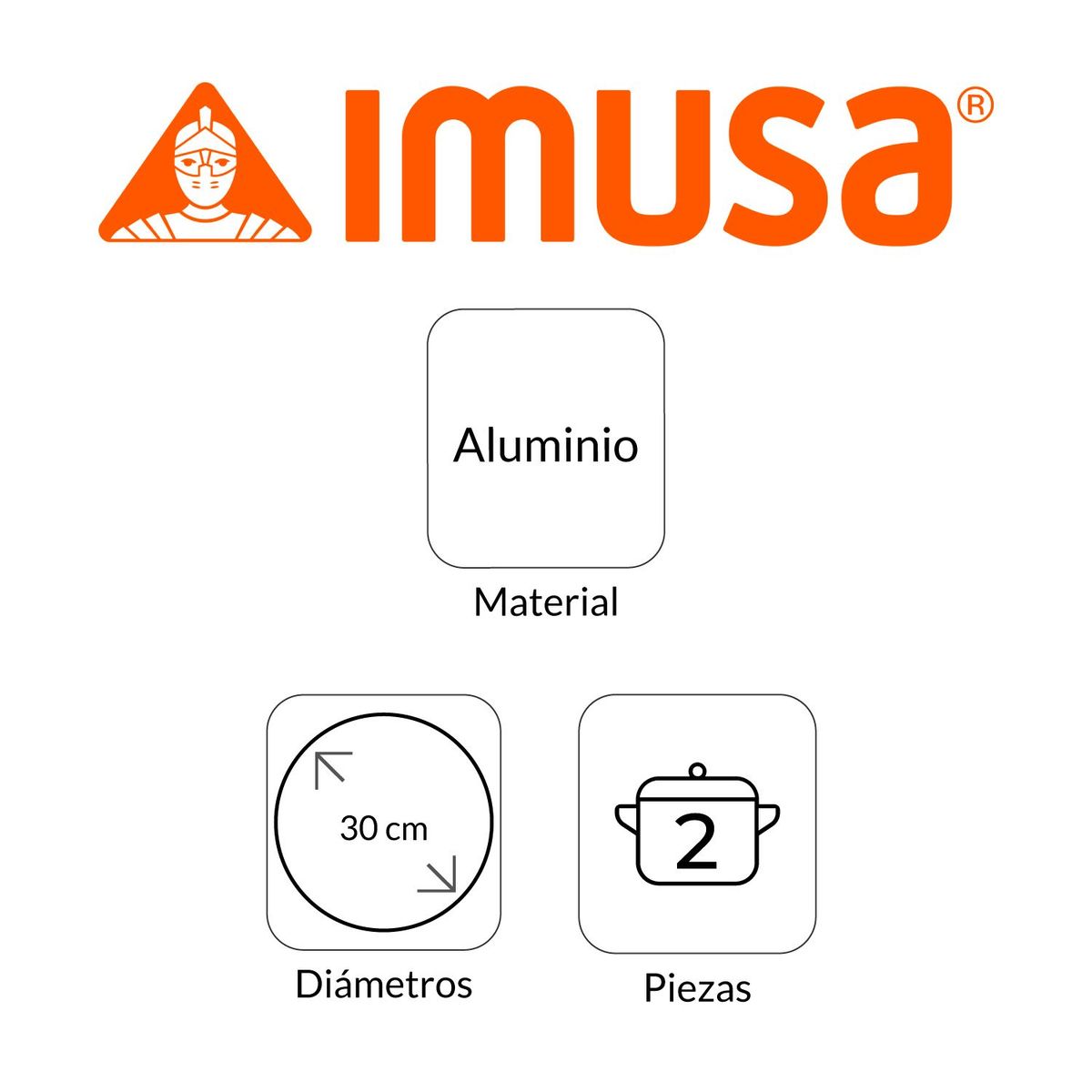 IMUSA - Calderos Imusa Aluminio 6.5 lt