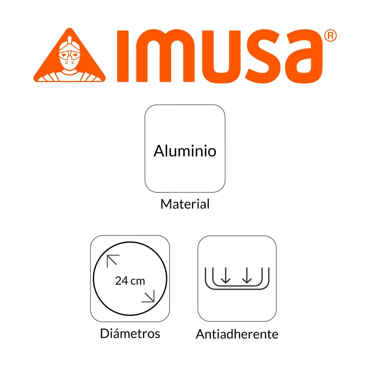 IMUSA - Parrilla Imusa Antiadherente Aluminio 24 cm