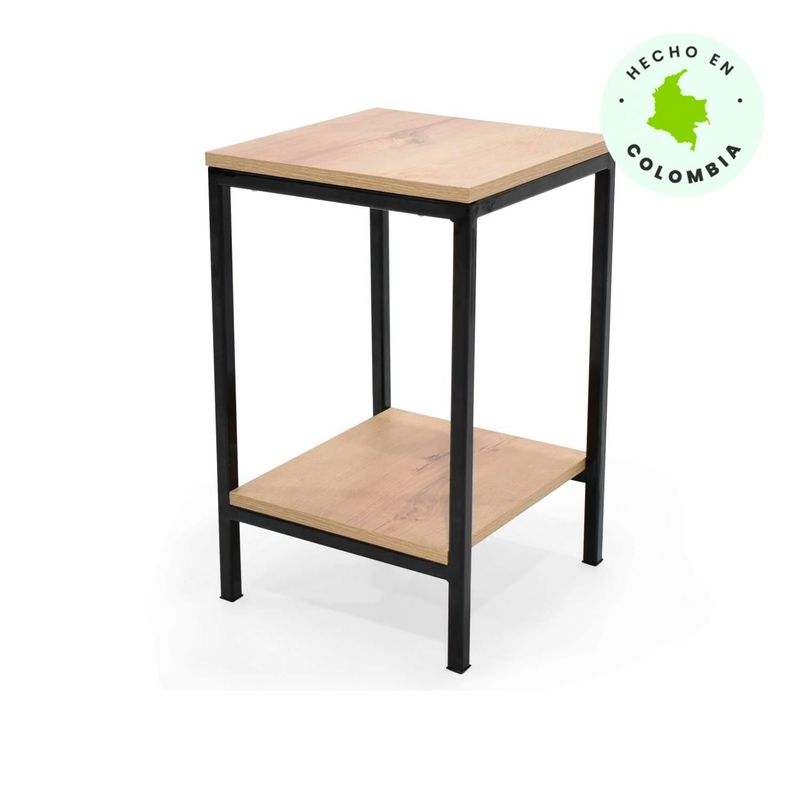 MICA - Mesa Auxiliar Moderna Cuadrada en Aglomerado MDP 35 x 53 x 35 cm Mica  - Mueble