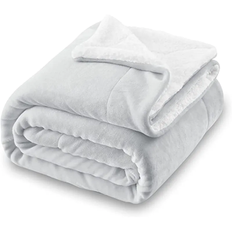 SIRENITAS - Cobija Ovejera térmica 2.40 x 2m Cama Doble Gris perla