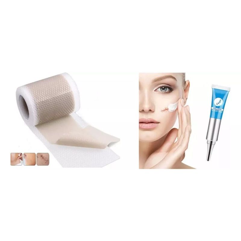 GENERICO - PARCHE SILICONA  + CREMA PARA MEJORAR CICATRICES