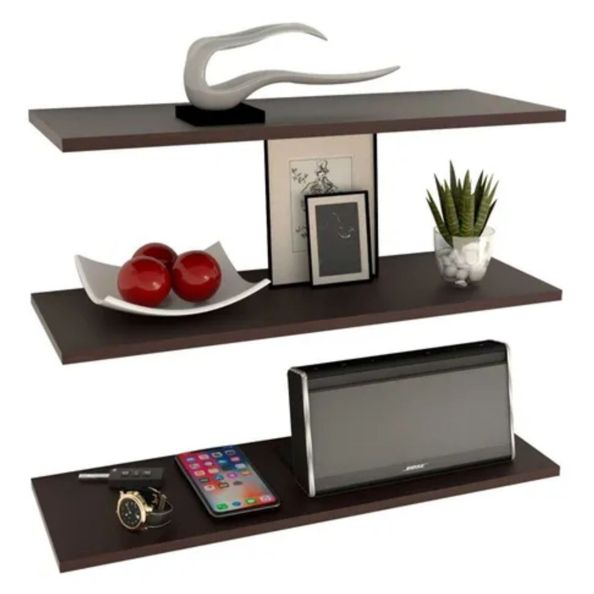 GENERICO - Set x3 Repisas Flotantes Modernas Wengue de 50cm - Decoracion hogar