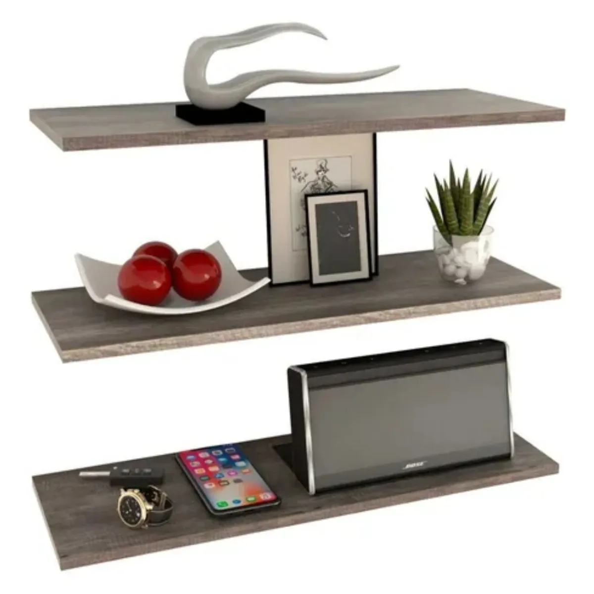 GENERICO - Set x3 Repisas Flotantes Modernas Humo de 50cm - Decoracion hogar