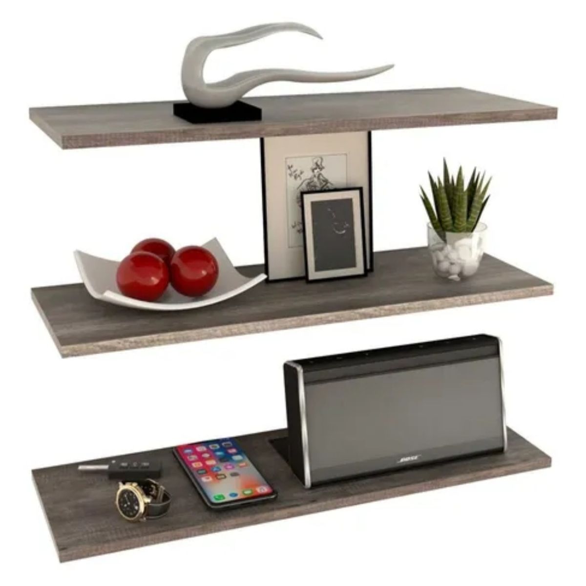 GENERICO - Set x3 Repisas Flotantes Modernas Humo de 50cm - Decoracion hogar