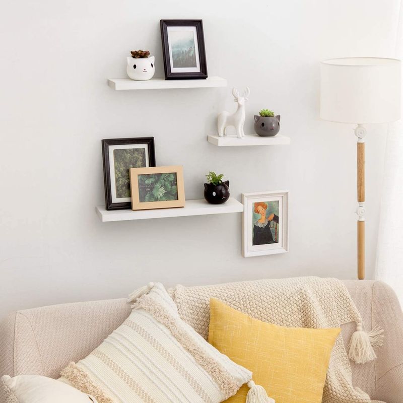 GENERICO - Kit Repisas Flotantes Modernas X3 Medidas Blanco - Decoracion Hogar