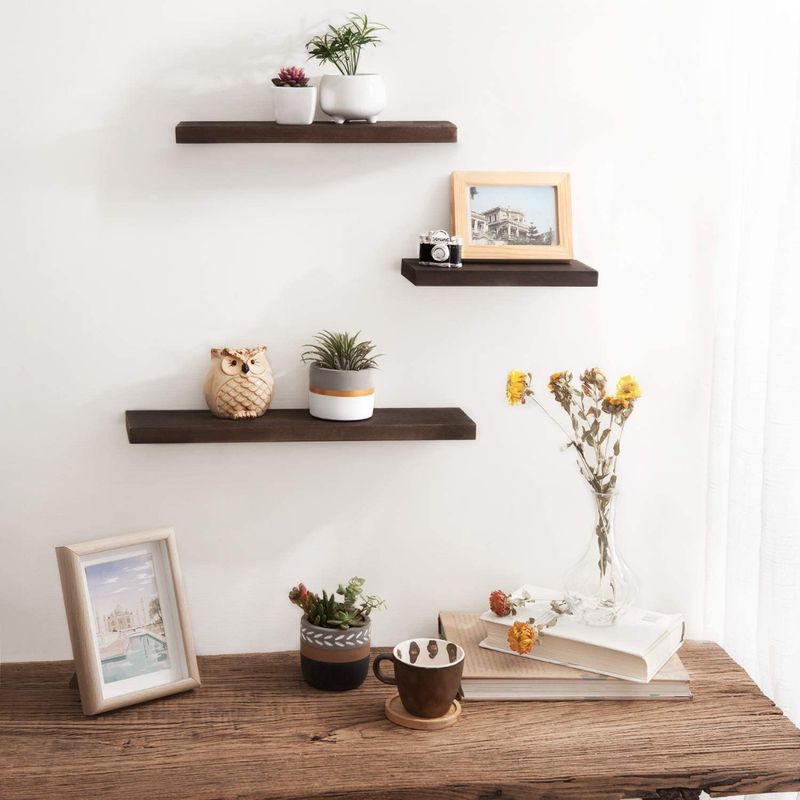 GENERICO - Kit Repisas Flotantes Modernas X3 Medidas Wengue - Decoracion Hogar