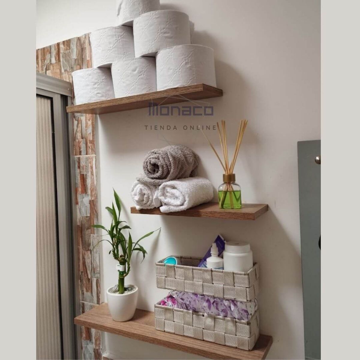 GENERICO - Kit Repisas Flotantes Modernas X3 Medidas Amaretto - Decoracion Hogar