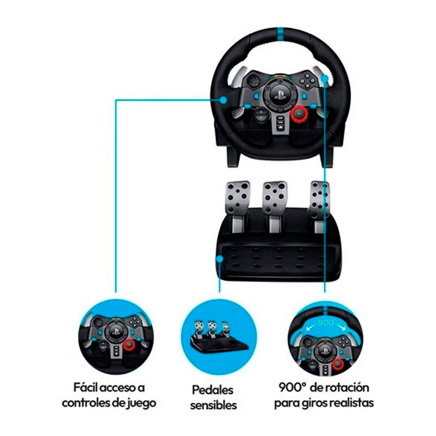 LOGITECH - Timon Logitech G29 Driving Force Pc Ps3 Ps4 Ps5 Volante