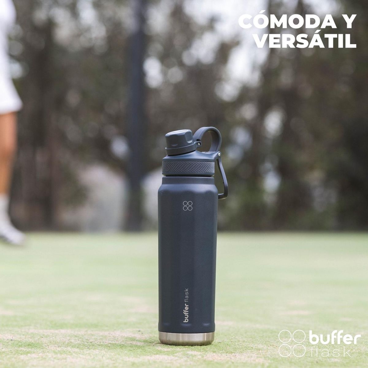 BUFFER FLASK - Termo Botella Agua Acero Inox Buffer+Tapas - Azul
