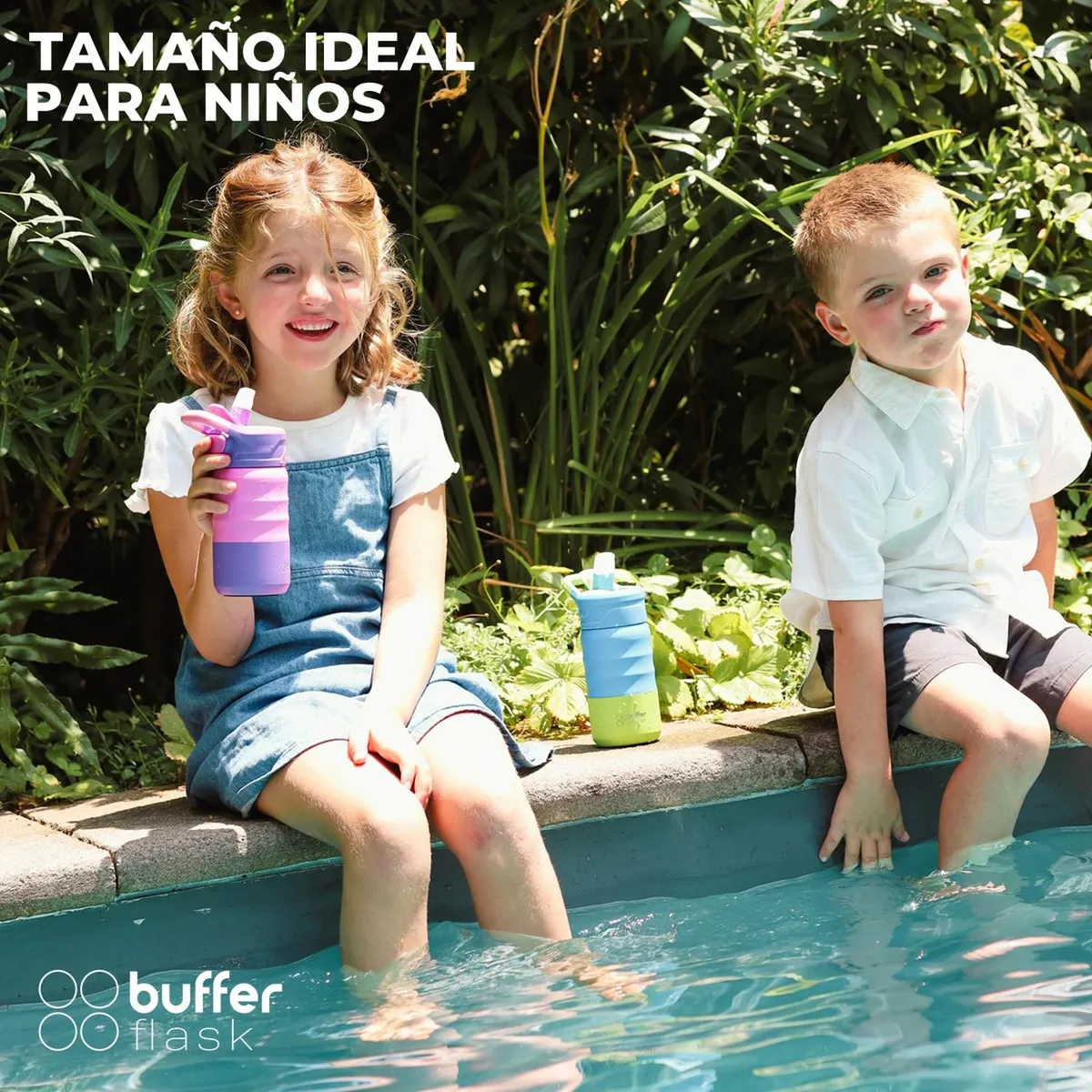 BUFFER FLASK - Termo Botella Agua Termica Niños Buffer Acero Inoxidable - Rosa-