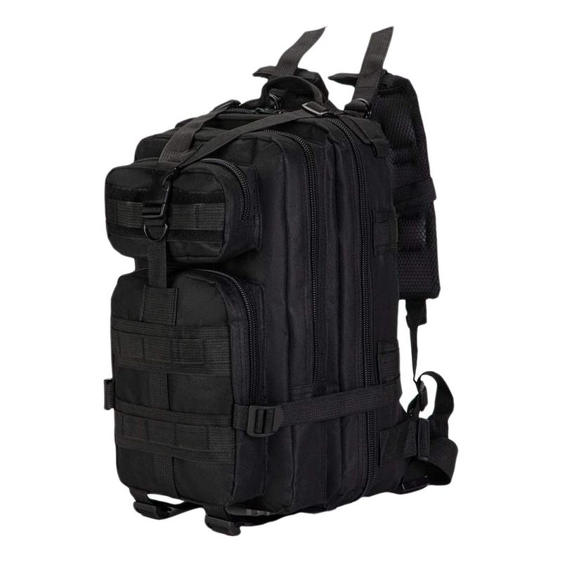 LINKON - Morral Bolso Maleta Tactica Militar Camping 30l Impermeable - Negro.-