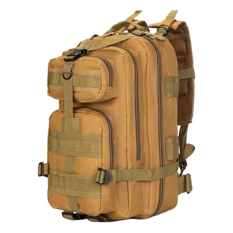 LINKON - Morral Bolso Maleta Tactica Militar Camping 30l Impermeable - Ocre-.
