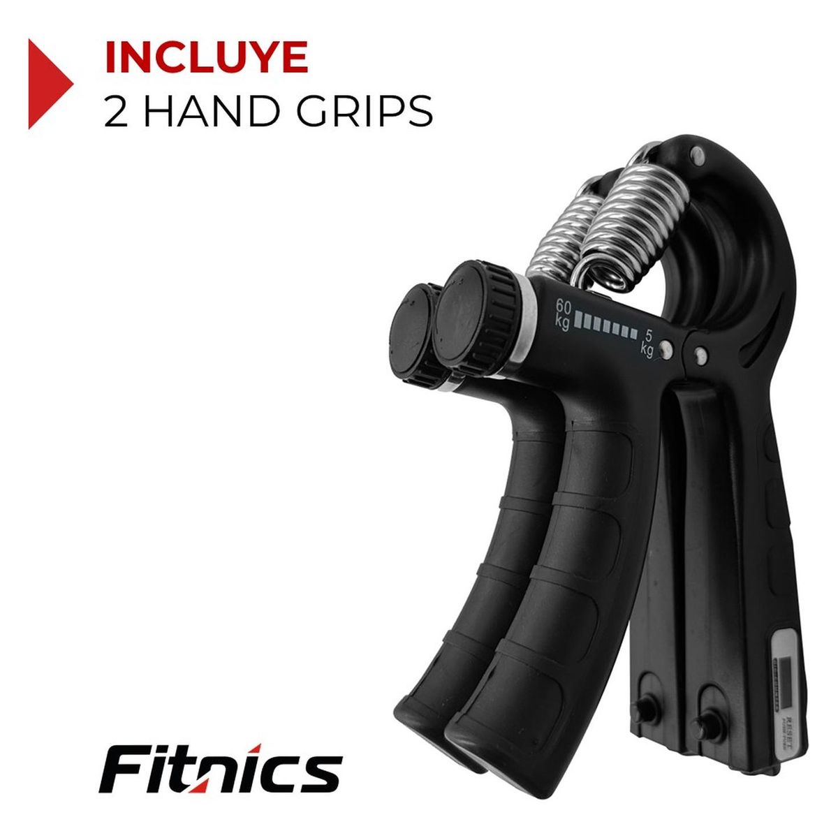 FITNICS - Hand Grip Ejercitador De Manos Fitnics Ajustable 5 A 60 Kg-
