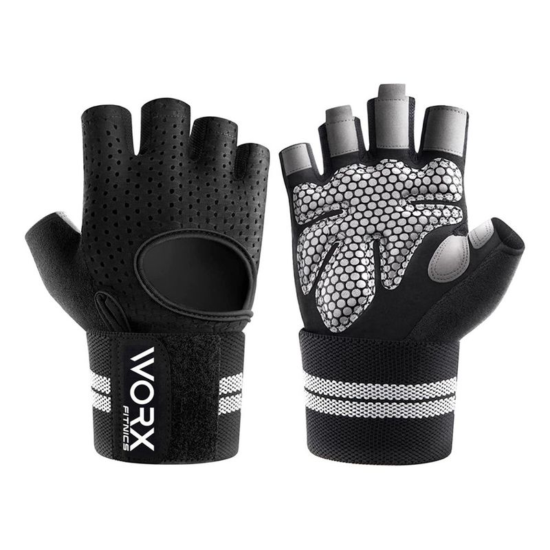 WORX - Guantes Con Muñequera Worx Entrenamiento Gimnasio Gym - Negro - XL-