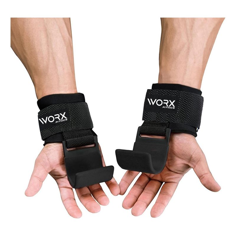 WORX - Muñequeras Gancho Levantamiento Pesas Worx Gym Gimnasio X2-