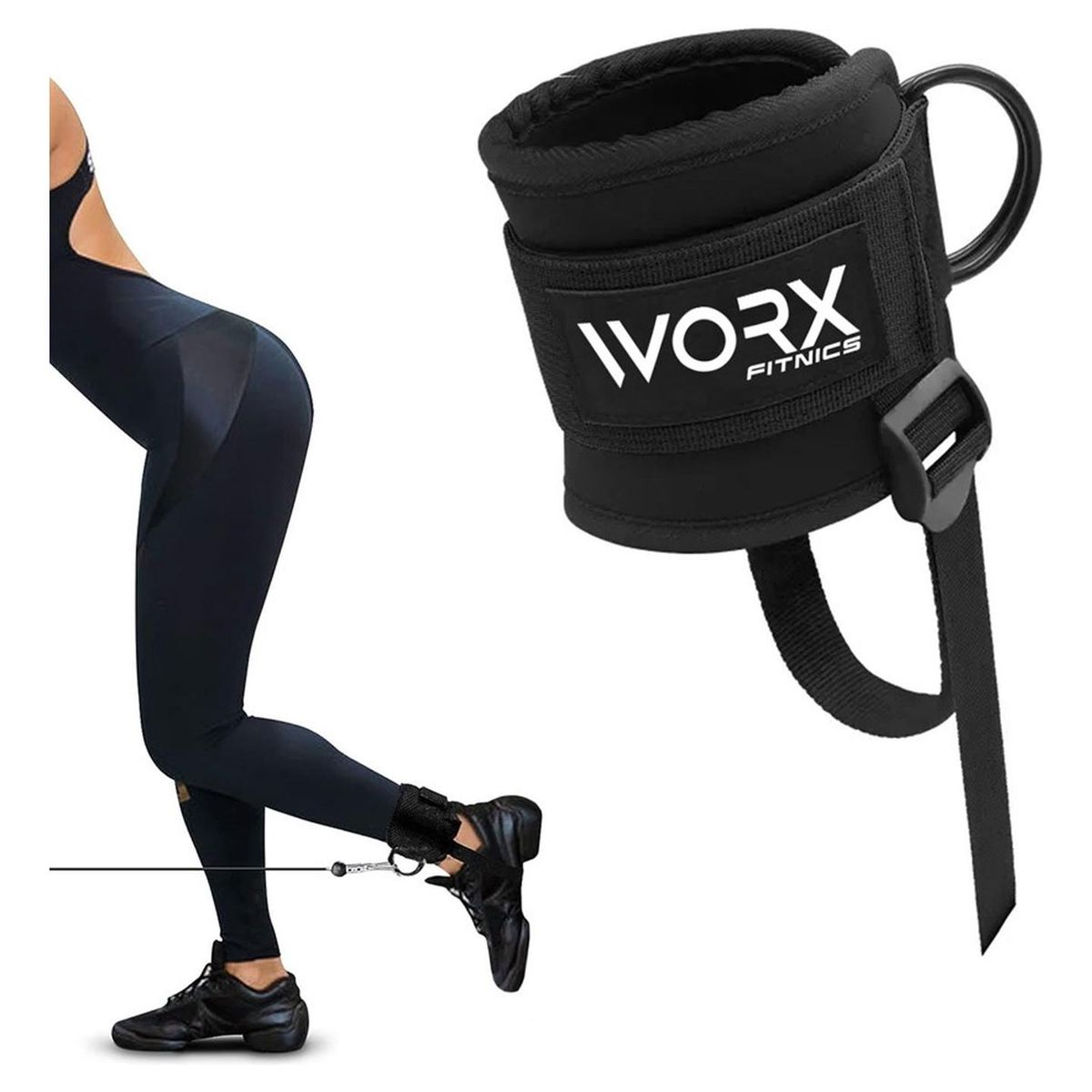 WORX - Tobillera Para Polea Correa Worx Gym Gimnasio Gluteos-