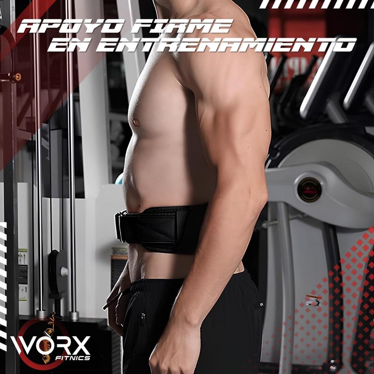 WORX - Cinturon Gym Worx Levantamiento Pesas Gimnasio Crossfit - L-