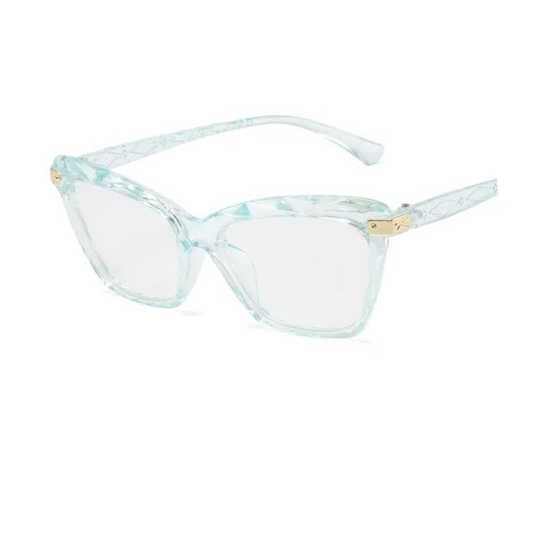 GENERICO - Montura de Gafas Alargadas Estilo Diamante Azul