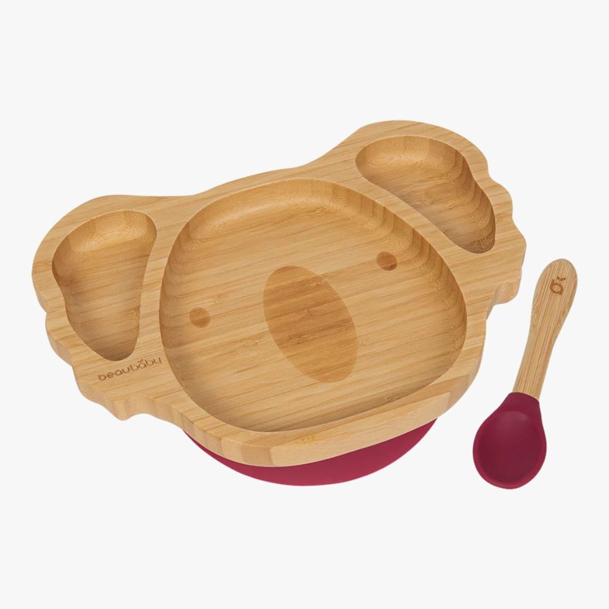 GENERICO - Plato Bambú Con Ventosa De Succión Mas Cuchara - KOALA