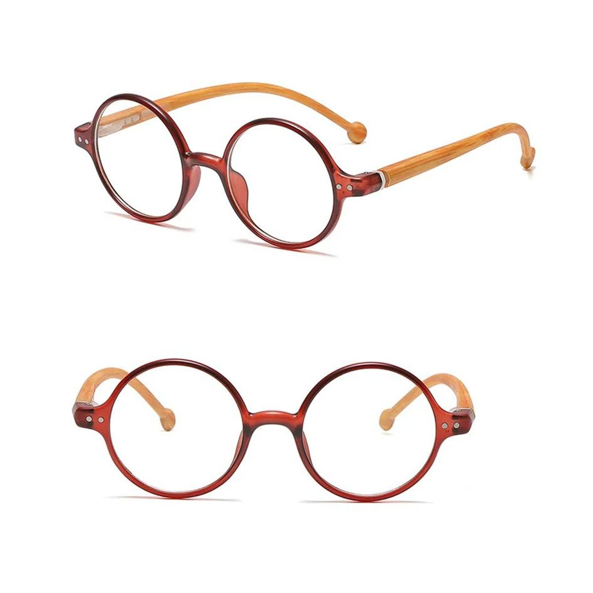 GENERICO - Montura Redonda para Hombres y Mujeres Bloqueo de Luz Azul Rojo