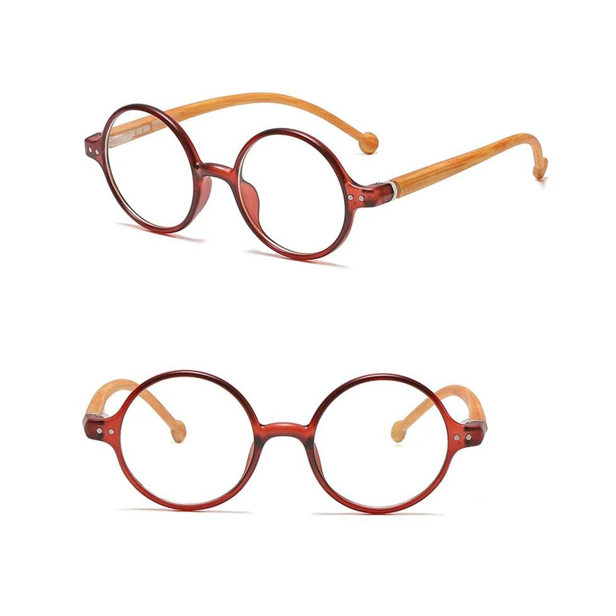 GENERICO - Montura Redonda para Hombres y Mujeres Bloqueo de Luz Azul Rojo