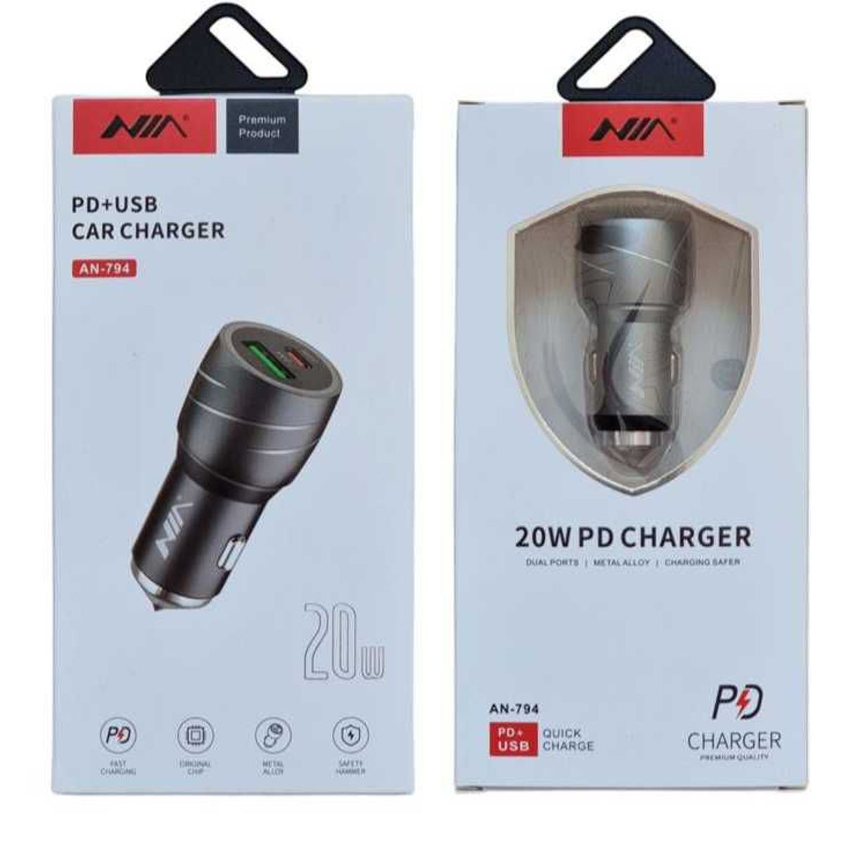 GENERICO - Cargador Carro Carga Rápida Usb  Usb-c Aluminio