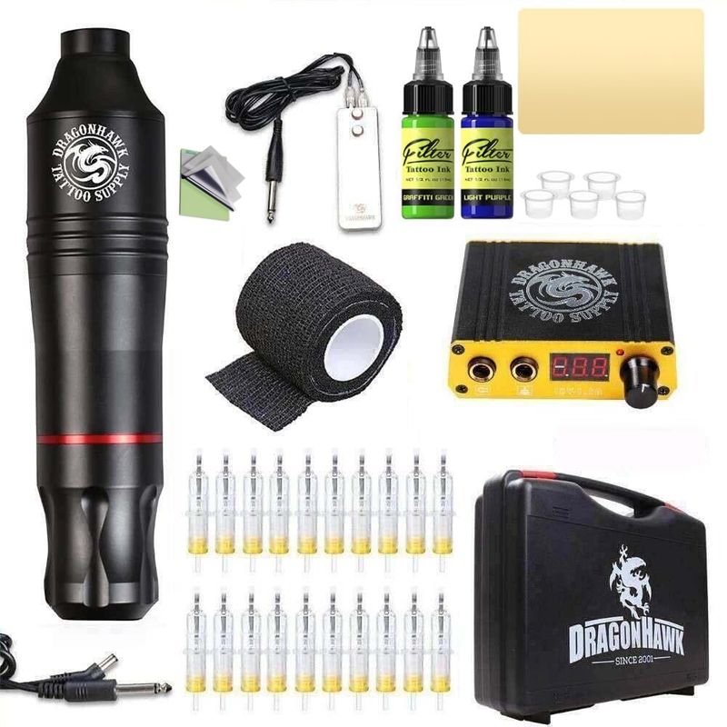 DRAGON HAWK - Kit Para Tatuar Maquina de tatuaje tipo Pen