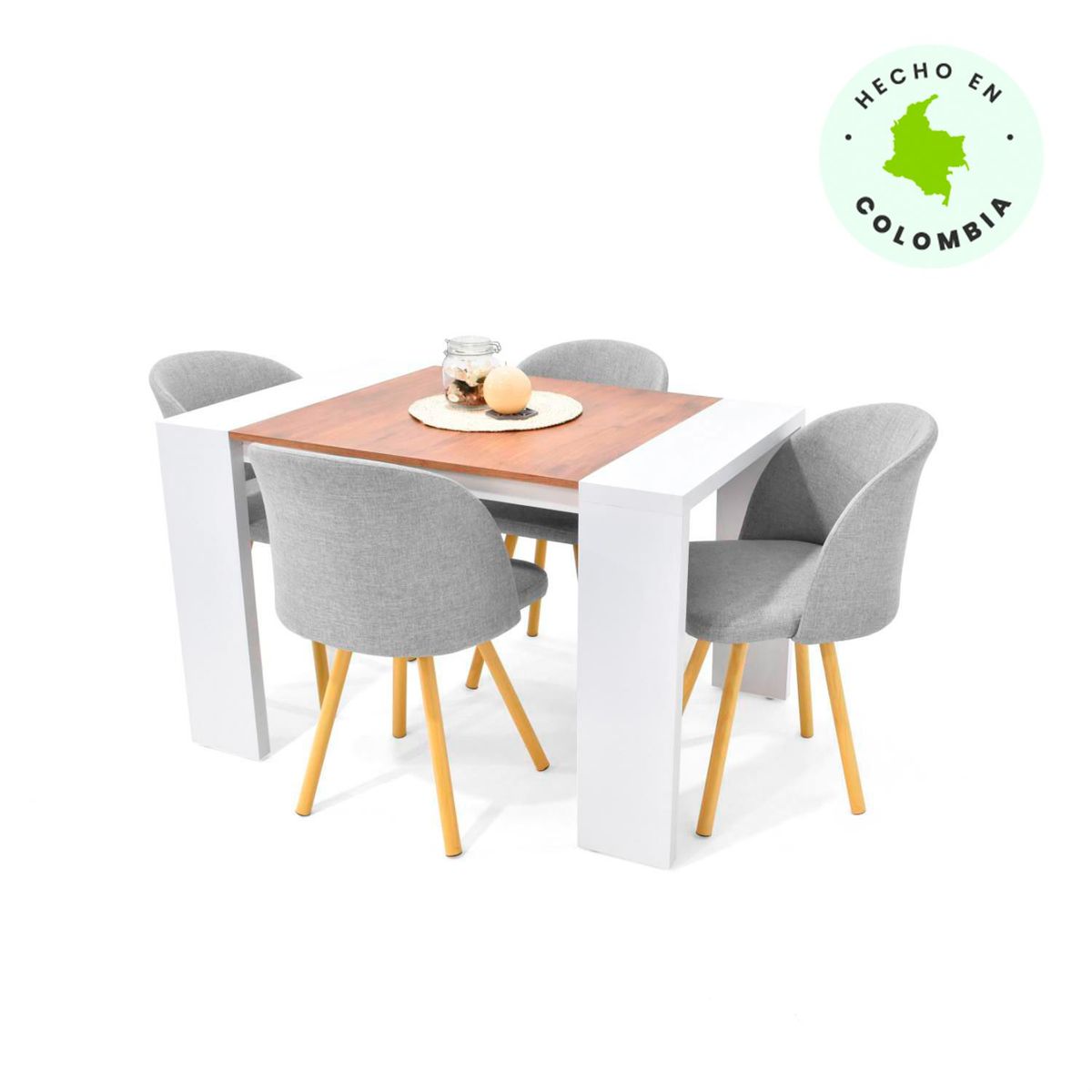 MICA - Mesa de Comedor Moderna para 4 personas en Aglomerado MDP Rectangular Mica