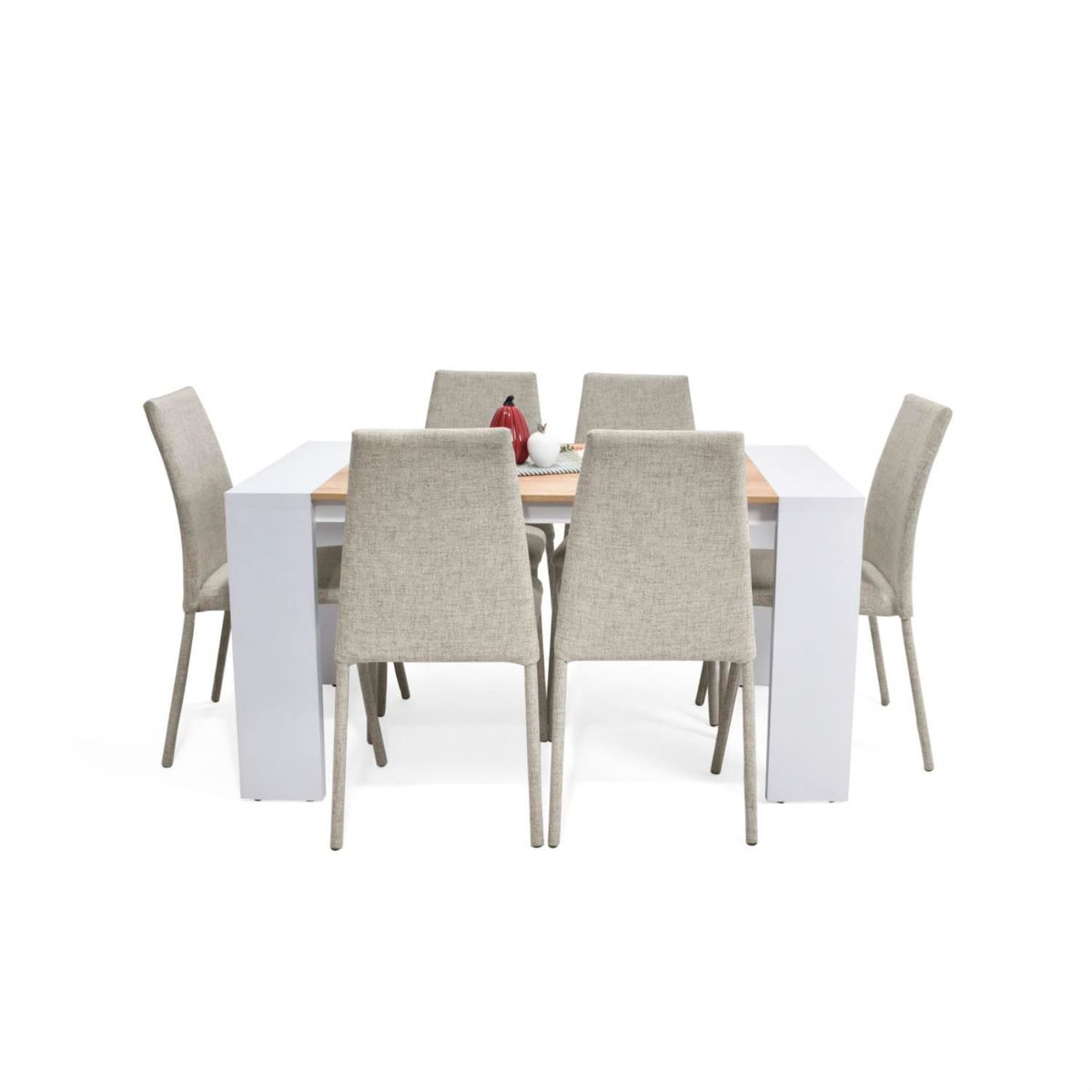 MICA - Juego de Comedor Moderno para 4 Personas en Aglomerado MDP (Comedor + 6 Sillas) Mica