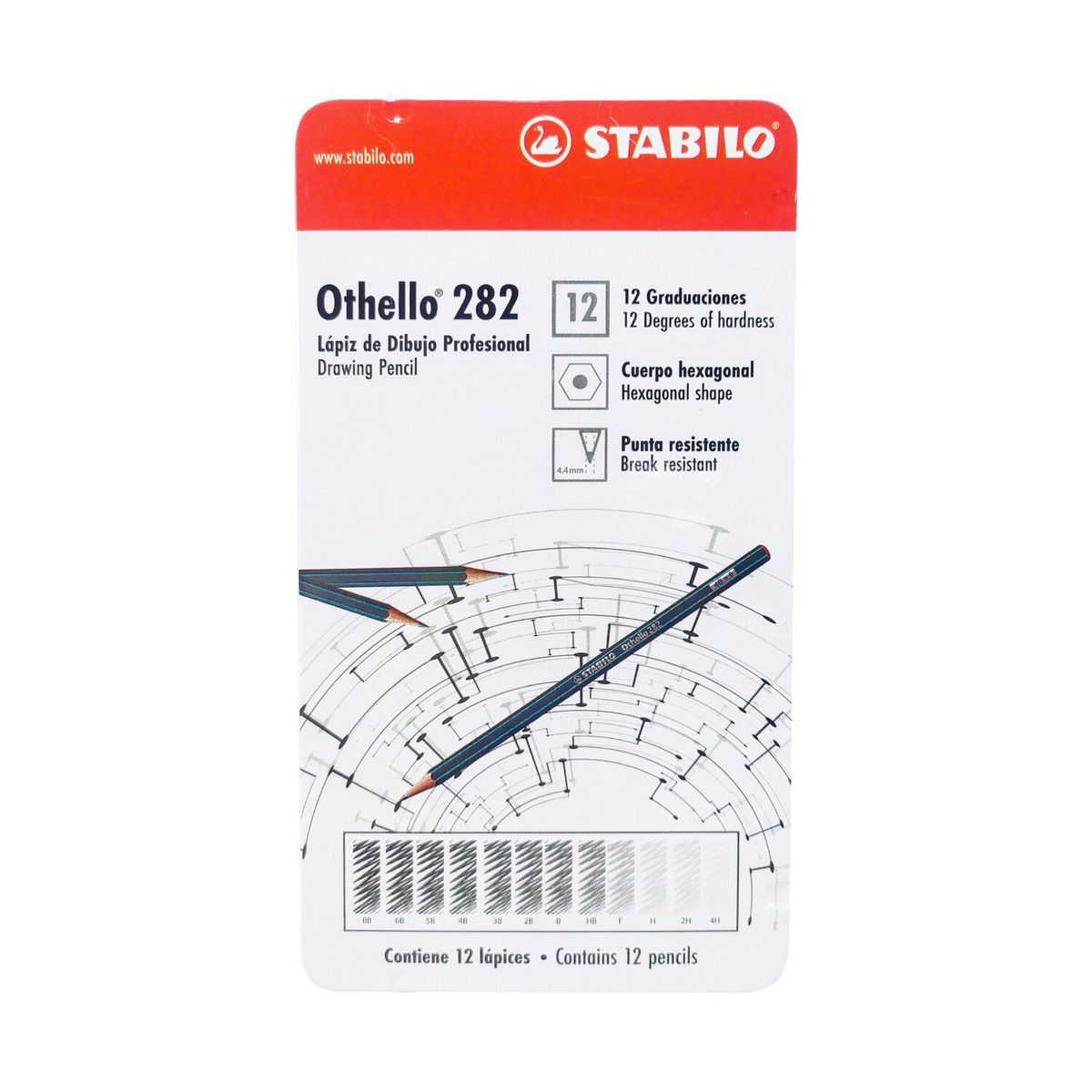 STABILO - Lápiz de dibujo stabilo othello caja metalica x 12