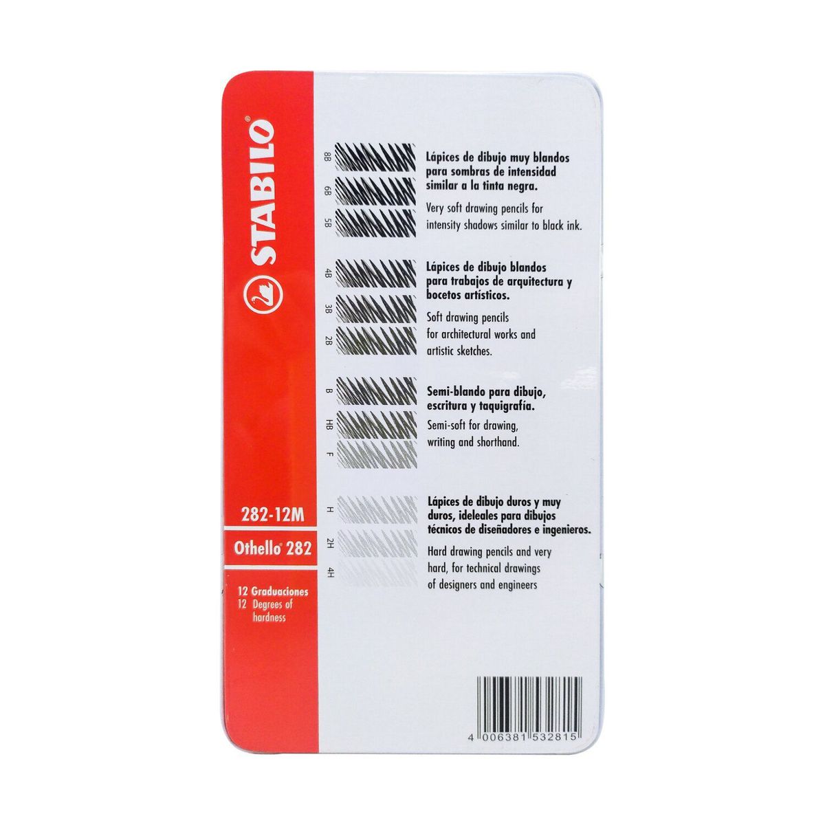 STABILO - Lápiz de dibujo stabilo othello caja metalica x 12