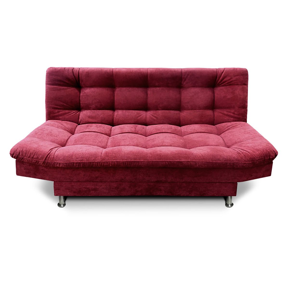 MUEBLES ONLINE - Sofa cama 3 posiciones Carvallo Plain tela vinotinto