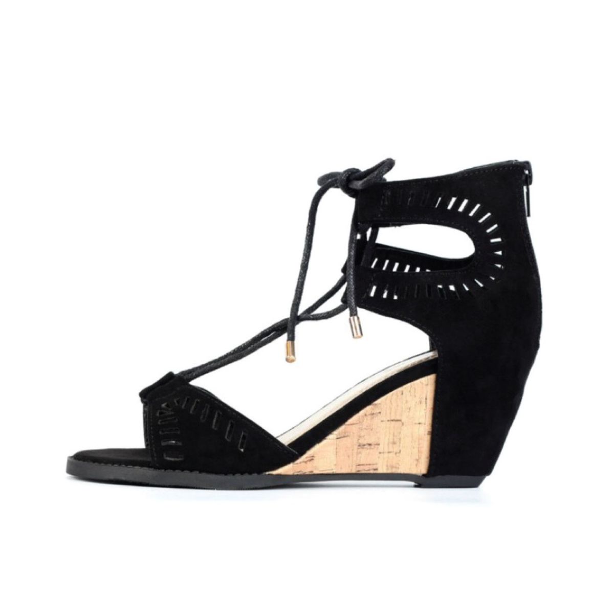 FRANKIE - Sandalia Frankie para Mujer de Amarrar con Plataforma en Negro