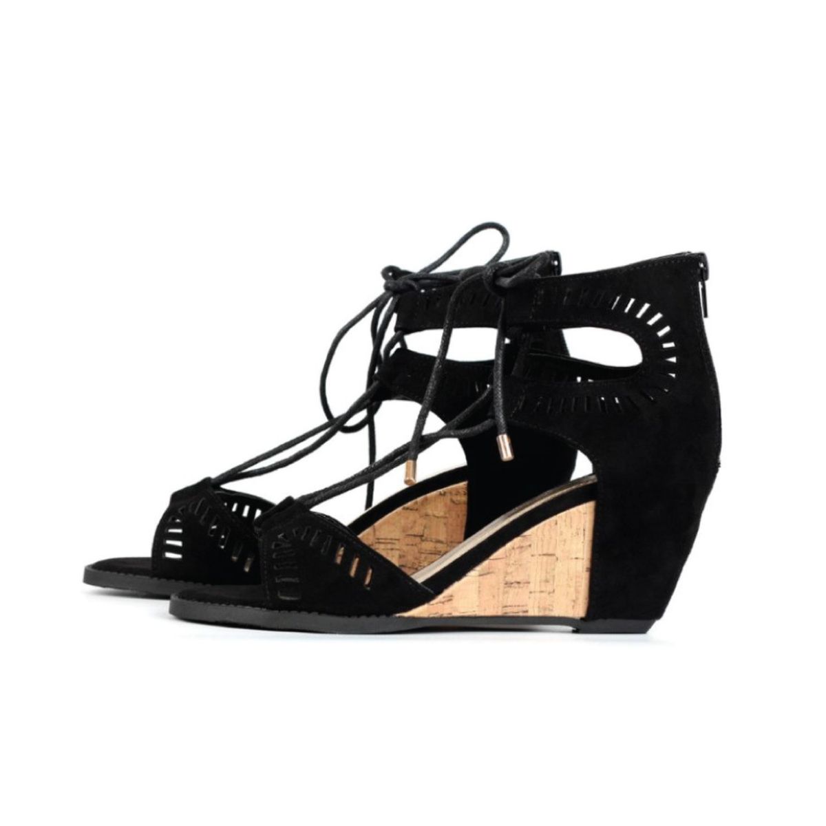 FRANKIE - Sandalia Frankie para Mujer de Amarrar con Plataforma en Negro