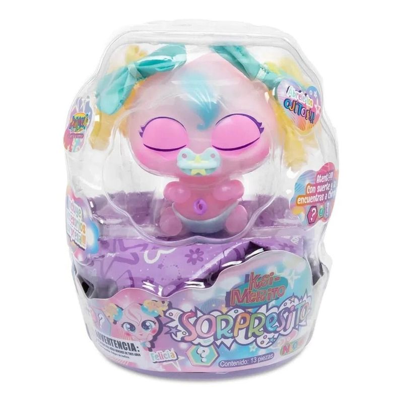 GENERICO - Set De Muñeco Ksimerito Mik Bebe Sorpresito Felicia Rosa.