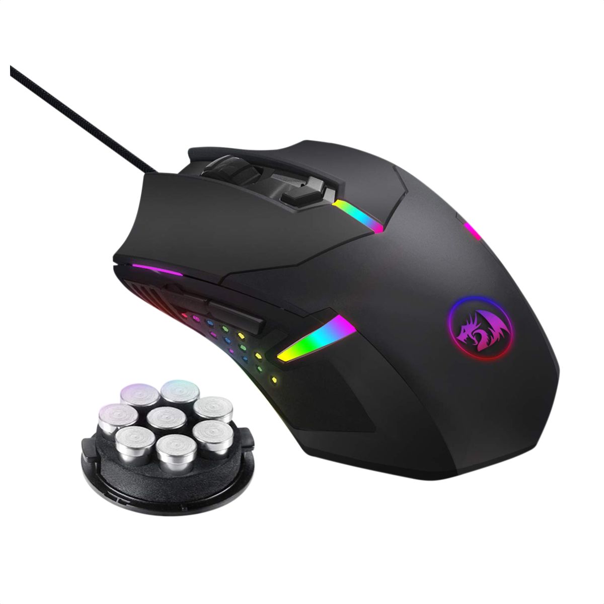 REDRAGON - Mouse Gamer Redragon M601-RGB Centrophorus, 7200dpi, 8 Pesas