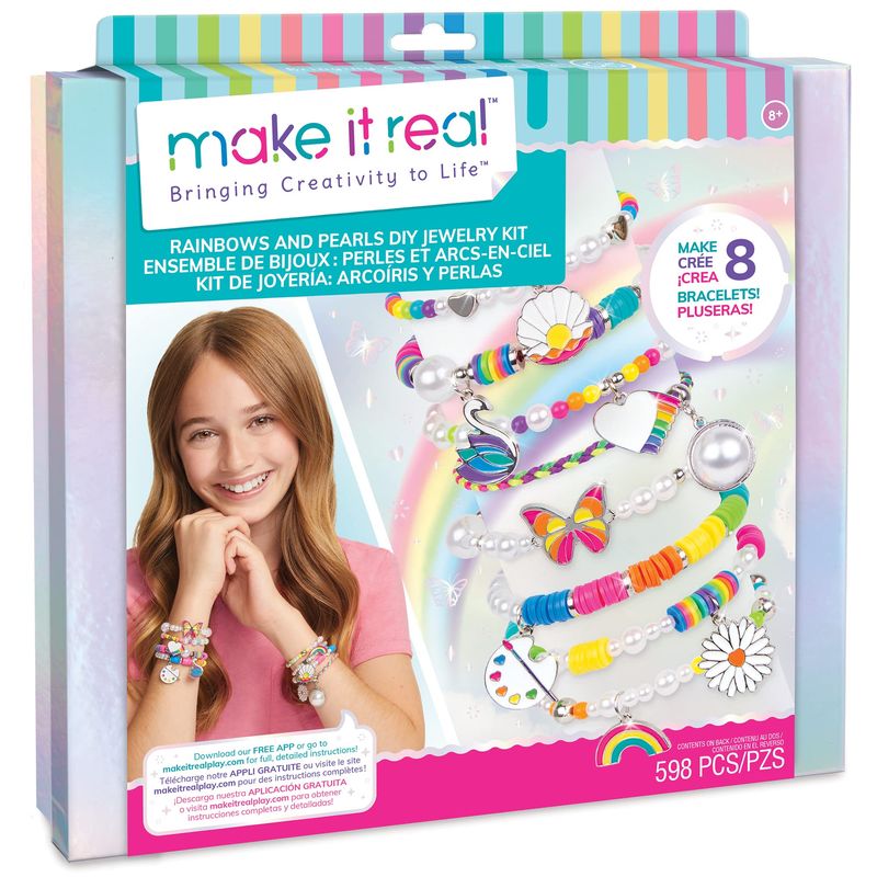 MAKE IT REAL - KIT DE JOYERÍA DIY DE ARCOÍRIS Y PERLAS