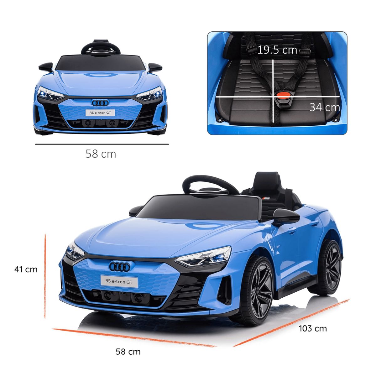 SUBE - Carro Eléctrico Para Niños Recargable Montable AudiQ5 Azul