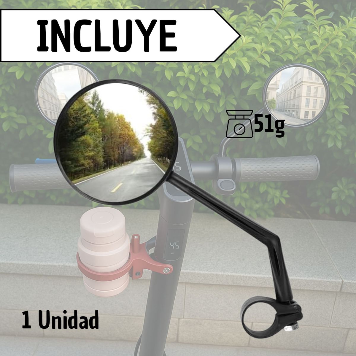 GENERICO - Espejo Retrovisor para Bicicleta Patineta Moto