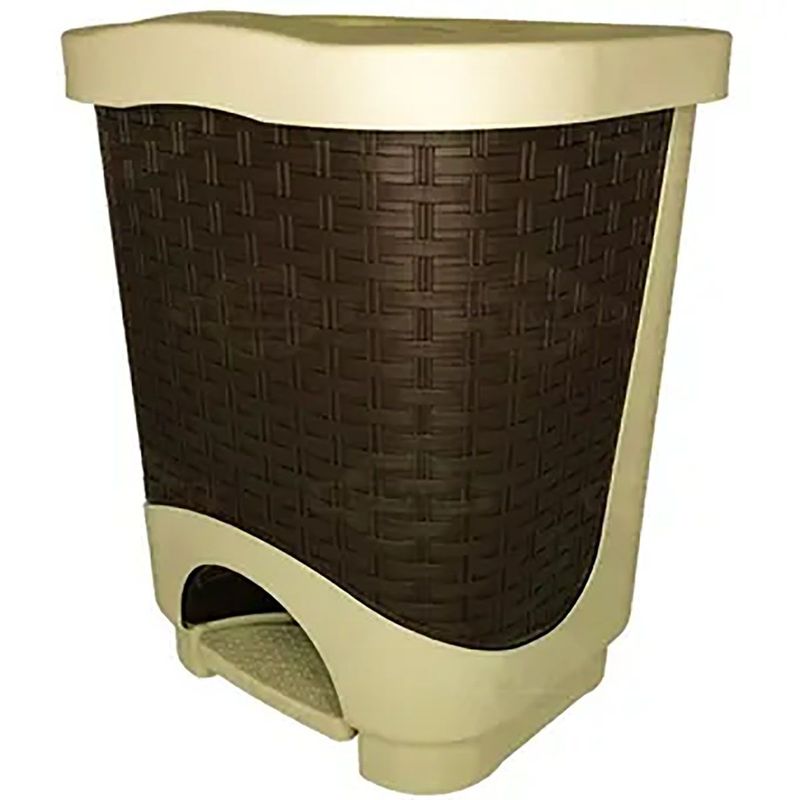 COLPLAST - Papelera De 12 Litros Tapa Pedal Colplast Pistacho-Wengue