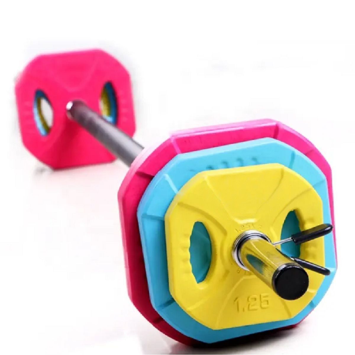 GENERICO - Pesas Encauchadas Set Body Pump Kit Barra  20k.