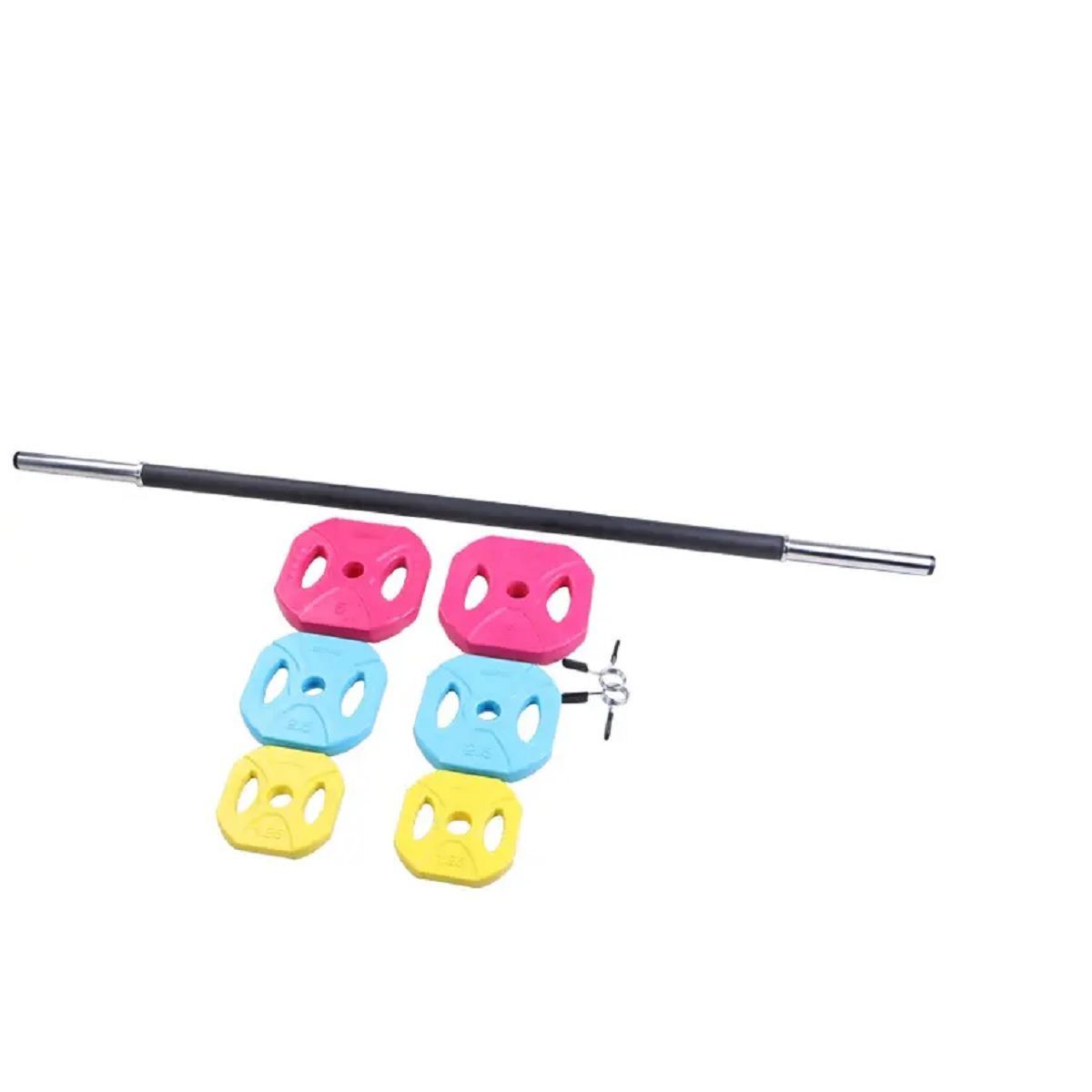 GENERICO - Pesas Encauchadas Set Body Pump Kit Barra  20k.