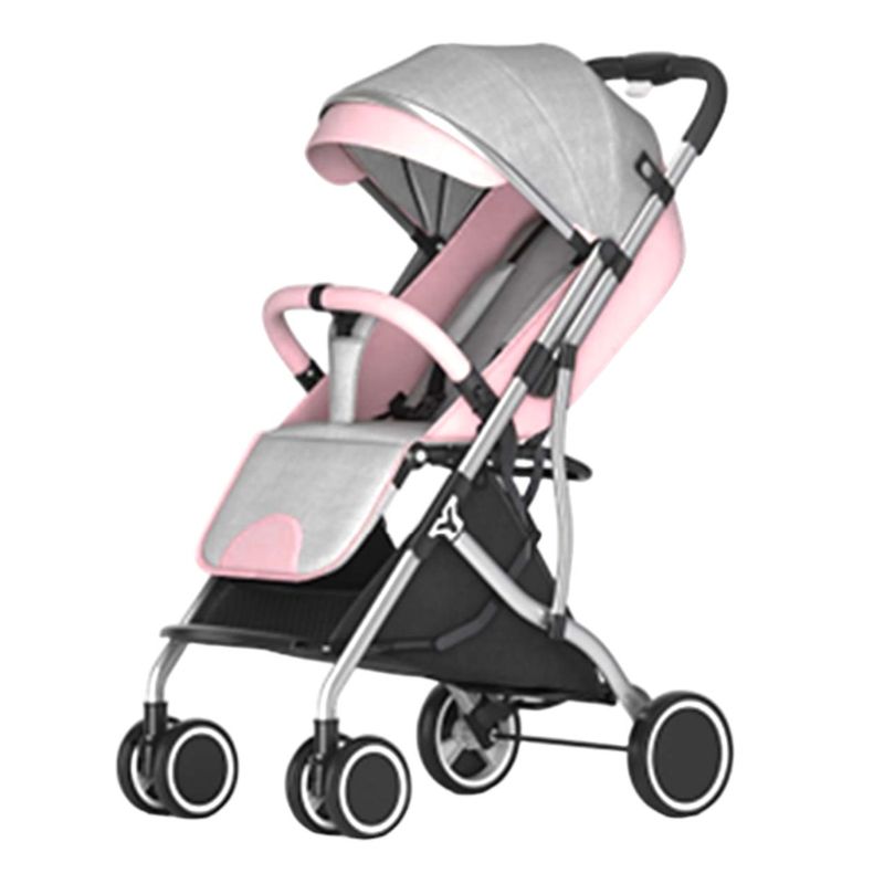 GENERICO - Coche Maleta Plegable Rosado Con Bandeja